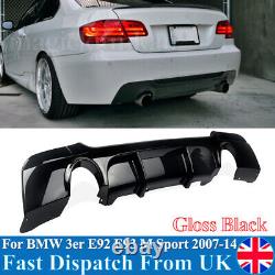 FOR BMW 3 SERIES E92 E93 335i M PERFORMANCE REAR BUMPER DIFFUSER LIP GLOSS BLACK