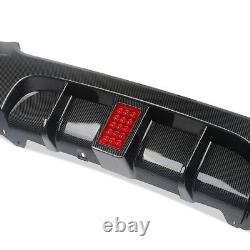 FOR BMW 3SERIES E92 COUPE E93 320d M SPORT TWIN REAR DIFFUSER With LED CARBON LOOK