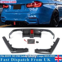 For 2015-2020 BMW M3 F80 M4 F82 Coupe Rear Diffuser With LED Carbon Look F1 Style
