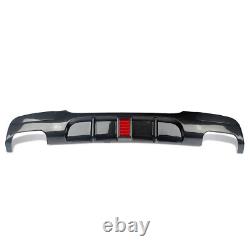 For BMW 3 Series E90 E91 2005-12 M Sport Carbon Look Rear Bumper Diffuser With LED