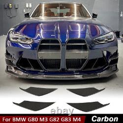 For BMW G80 M3 G82 G83 M4 2021UP DRY CARBON Front Bumper Splitters Air Vent Fins