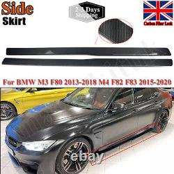 For BMW M3&M4 F80 F82 F83 Side Skirts 2013-2018 Extension Blades Lip Carbon Look