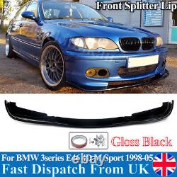 For Bmw 3 Series E46 Saloon 4d M Sport Front Lip Splitter Glos Black 2002-06 LCI