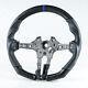 Matte Carbon Fiber Leather Blue Steering Wheel For Bmw F80 M3 F82 M4 F87 M2