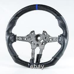 Matte Carbon Fiber Leather Blue Steering Wheel For BMW F80 M3 F82 M4 F87 M2