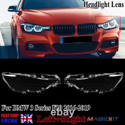 Pair LED Headlight Headlamp Lens Covers For BMW 3 Series F30 F31 2016-2018 LCI