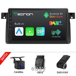 OBD+DVR+CAM+Android 10 9 Car Auto Play GPS Radio Stereo for BMW 3 E46 325i 330i translated into French is: 'OBD+DVR+CAM+Android 10 9 Auto Radio Stéréo GPS Play pour Voiture pour BMW 3 E46 325i 330i'
