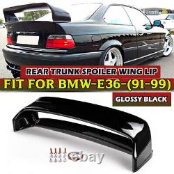 Pour BMW E36 1991-1999 M3 GT Style High Kick Rear Trunk Spoiler Wing Gloss Black	
<br/>	 
<br/>
En français, cela se traduirait par : Pour BMW E36 1991-1999 M3 GT Style Aile de Coffre Arrière à Haute Poussée avec Spoiler Glossy Black